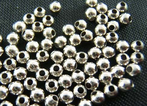 Perle perlice 3mm posrebrene, 125 kos=1 evr