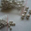 kovinske posrebrene filigran perle, 6 mm, 25 kom=1 evr