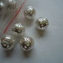 kovinske posrebrene filigran perle, 12 mm, 25 kom=1,8 evr