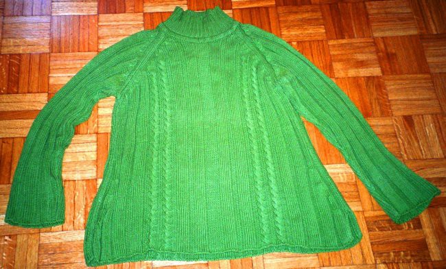 Zelen pulover (pol puli), M, bombaž, pletenine Ross, zelo udoben, 2000 SIT