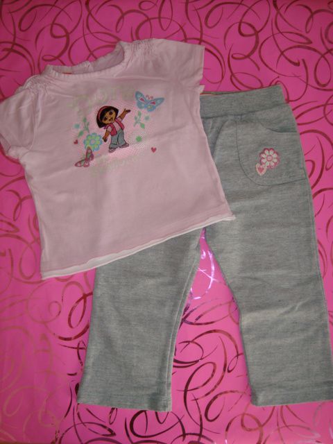 Dora The Explorer 2-delni komplet: hlače in majčka s kratkimi rokavi, št.92