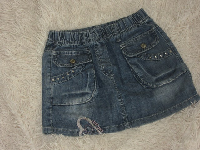 Jeans kavbojsko krilo 122-128, s kamenčki, elastika v pasu, 3,50 eur