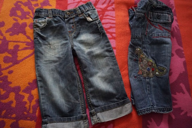 2x jeans hlače 98, 3€
