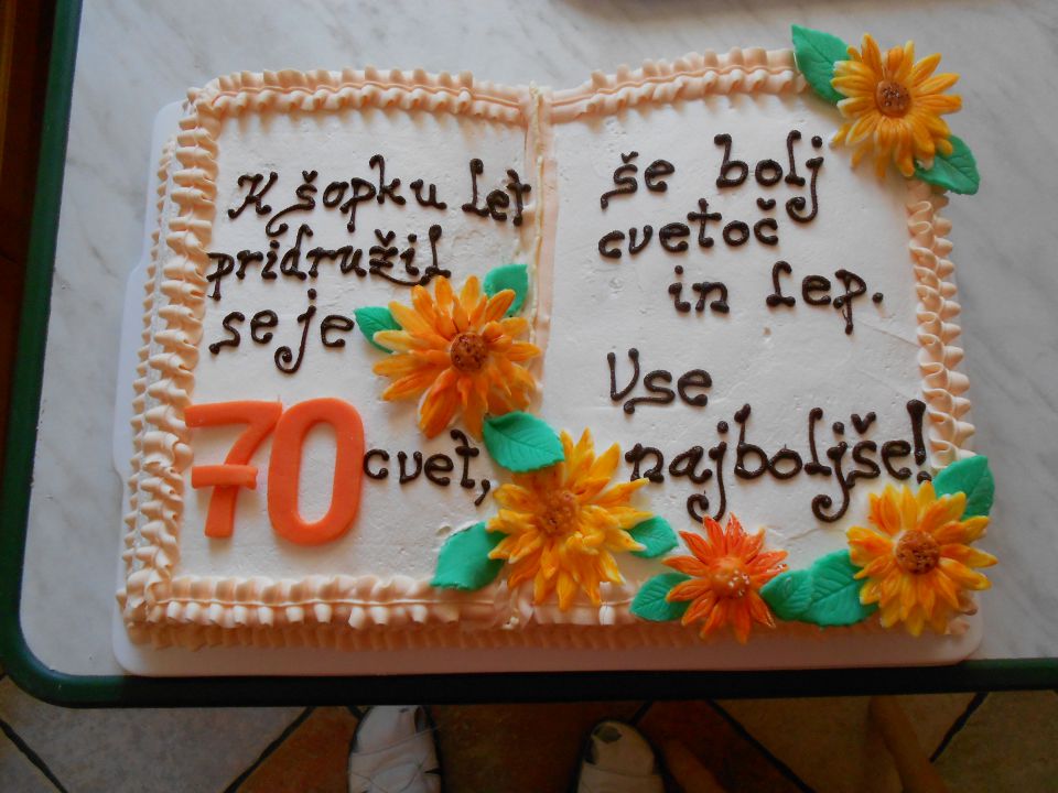 torta za 70 letnico