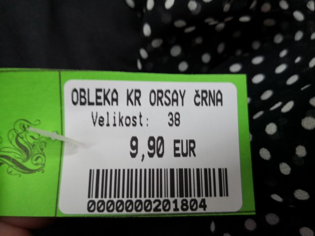 201804 obleka kratek rokav orsay št. 38 - 9,90 eur