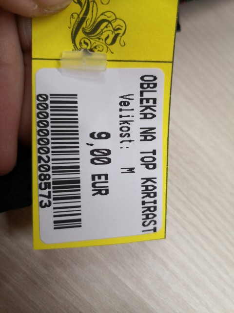 208573 OBLEKA NA NARAMNICE ŠT. M - 9 EUR