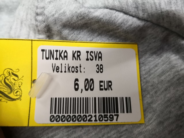 210597 tunika kratek rokav št. 38 - 6 eur