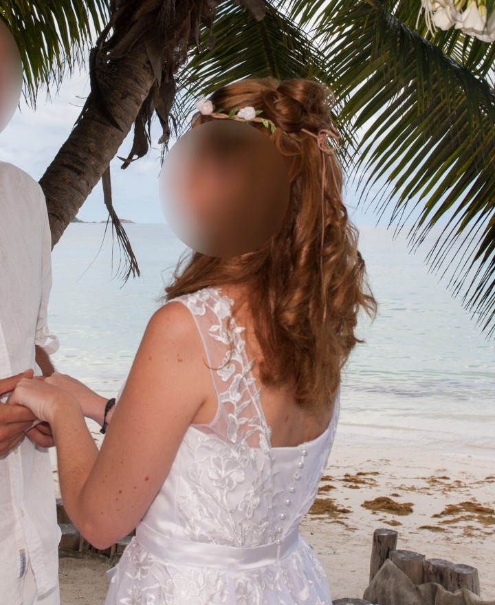 Romantična, čipkasta poročna obleka, št. 38 - foto povečava