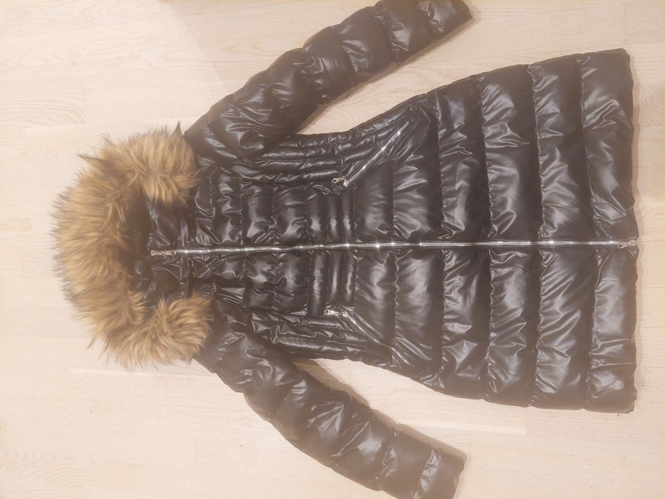 Bunda/plašč črna z leskom M/L 38/40 - foto povečava