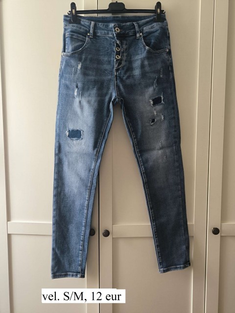 Raztegljive jeans hlače, vel. S/M, 12 eur - foto