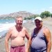 Lesbos 30.06. - 14.07.09 - Molivos  plaža Delphinia - Vojko in lokalni grški ljubitelj min