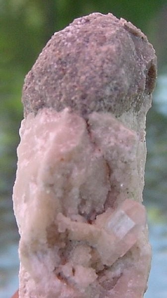 Loška Koritnica  z okolico - kristal kalcita s fosilom - 5 x 3 cm - 16.08.2007