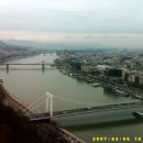 Budimpešta - pogled na Elizabetin in Lučkasti most s Citadele