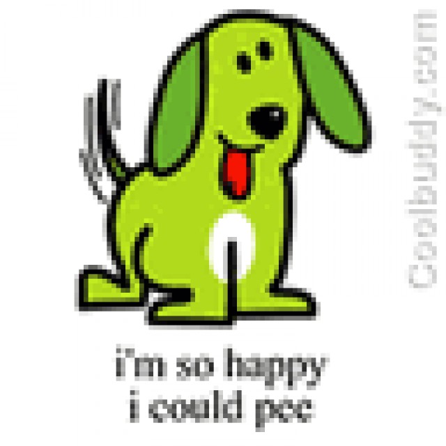 GREEN doggy :D peeing xD