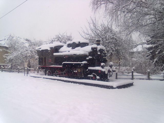 Lokomotiva na železniški postaji Litija