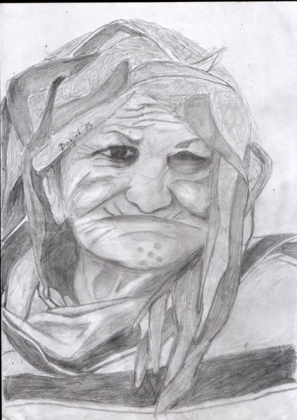 Drawing based on photography, taken by my father in India
