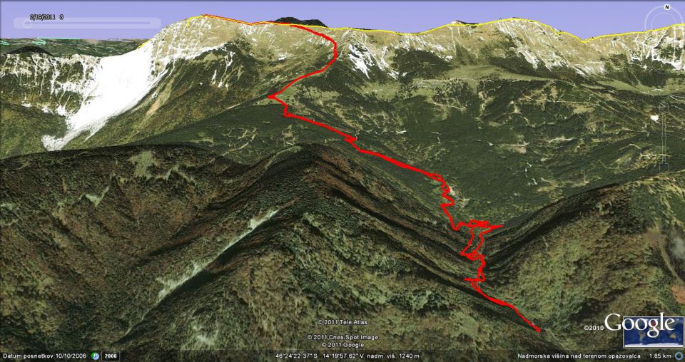 Ogled prehojene poti - 14km in 1300 višinskih metrov.