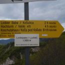 Oznake za vzpon na Košutico iz Avstrije.