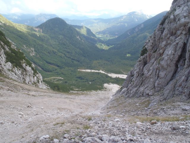 Dolina po kaateri smo šli proti Kranjski koči.