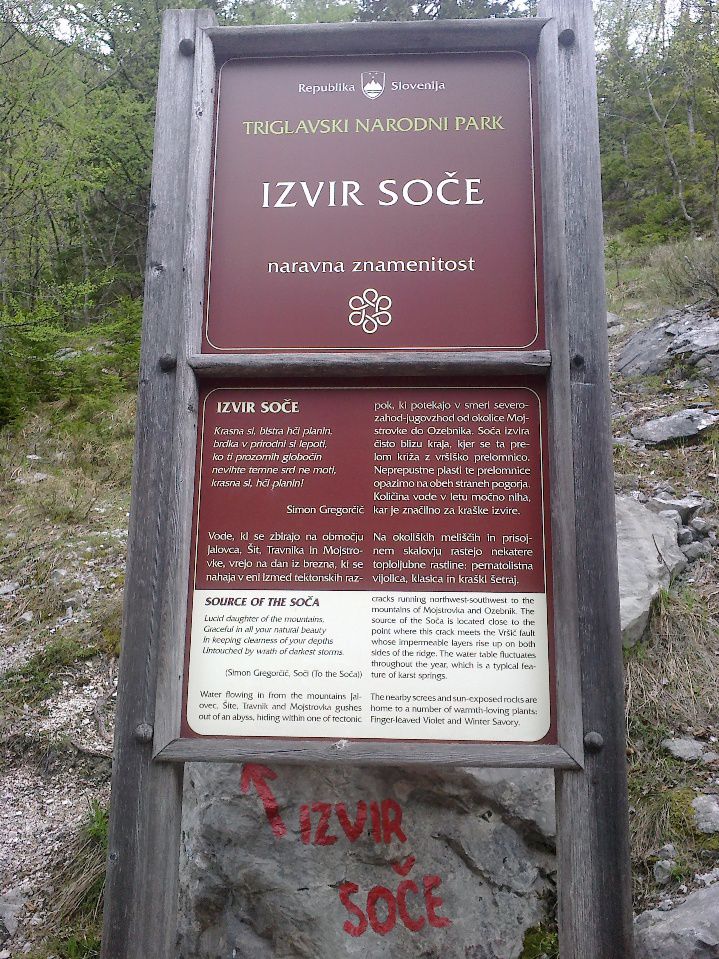 Informacisjak točka o izviru Soče