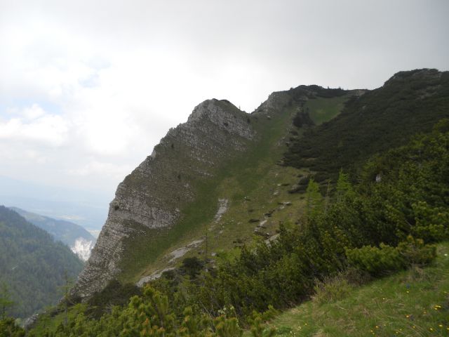 Z Rožce 1587m pogled na severni del Kleka.