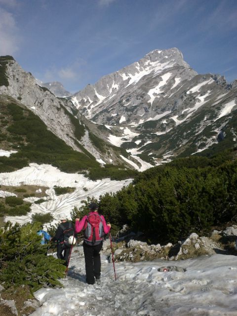 Pot proti planini Korošici (zadaj se pokaže Ojstrica)