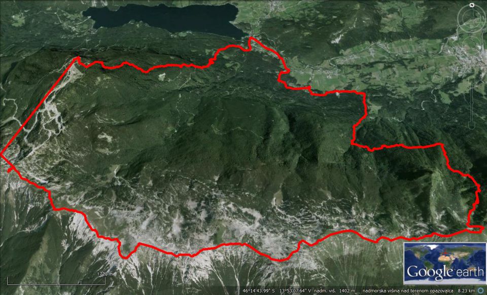 Start in cilj v Ribčevem lazu - 33.6km in 1815m vzpona