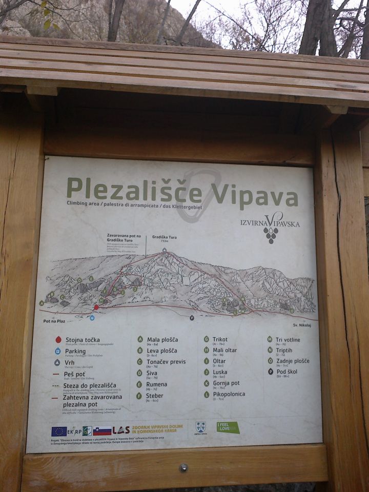 Informativna tabla plezališča Vipava