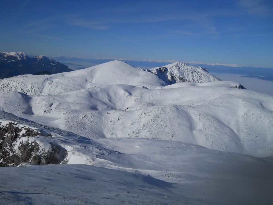 Razgled na Končnikov vrh (levo) in Bistriško špico (desno)