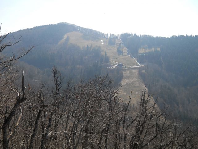 Razgled z vrha na Tolsti vrh nad Celjsko kočo