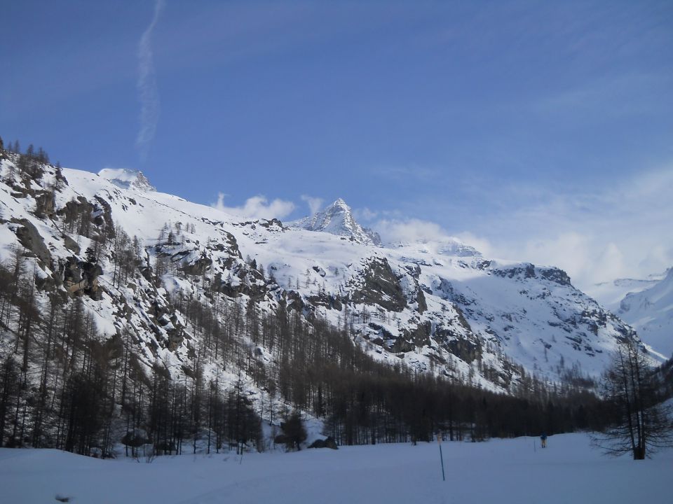 Pogled na pobočje, na katerega še moramo priti