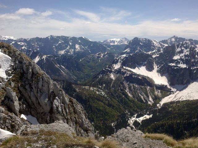 Razgled z vrha na Julijske alpe