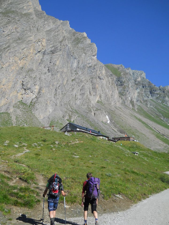 Vzpon proti koči Lucknerhütte