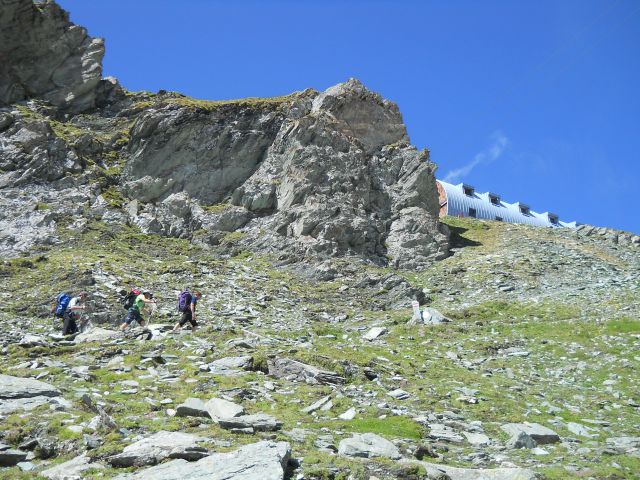 Vzpon proti koči Stüdlhütte in razgled na Großglockner