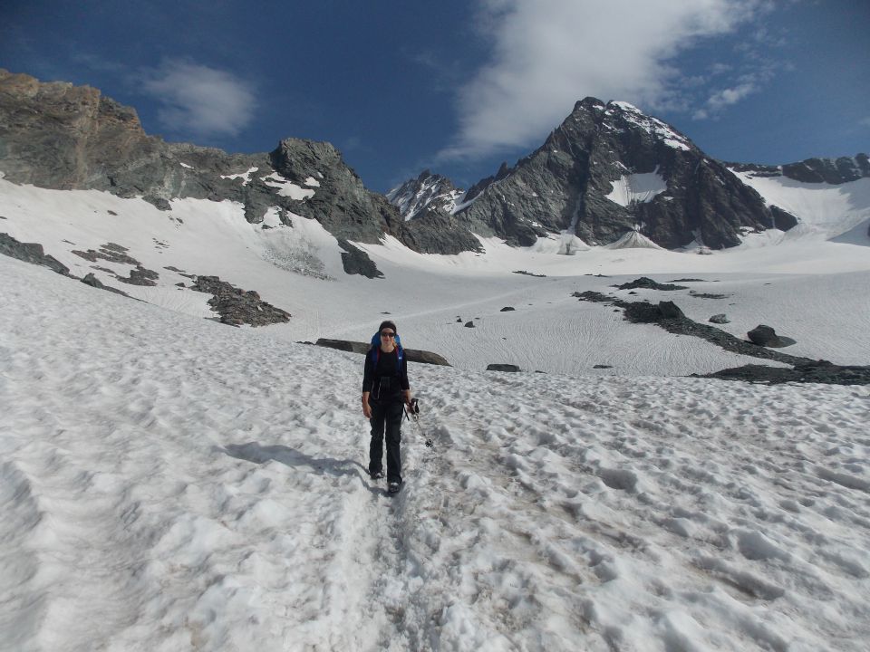 Pogled nazaj na našo prehojeno pot in čudoviti Großglockner