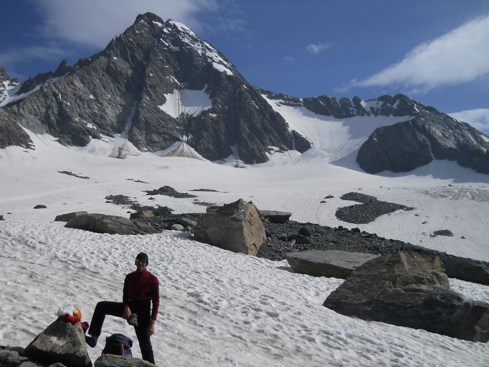 Pogled nazaj na našo prehojeno pot in čudoviti Großglockner