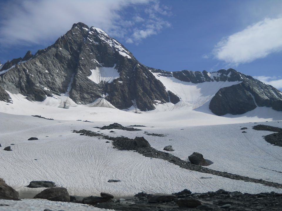 Pogled nazaj na prečudoviti Großglockner