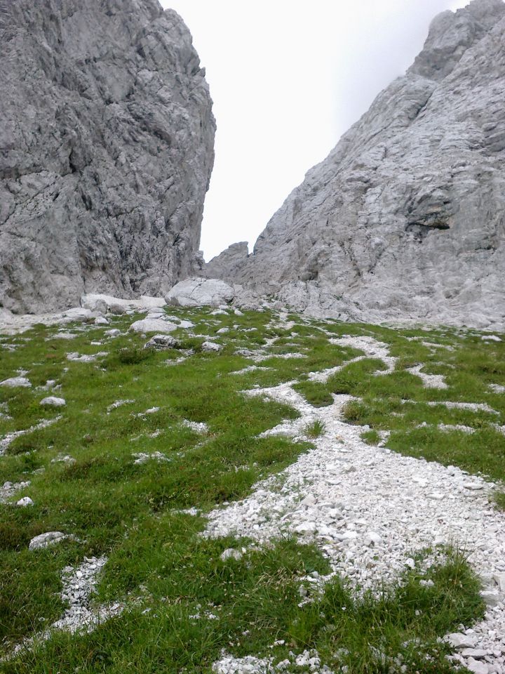 Pogled nazaj na Turški žleb