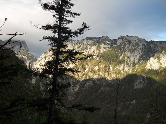 Razgled iz poti na Ojstrico (levo) in Krofičko (desno)