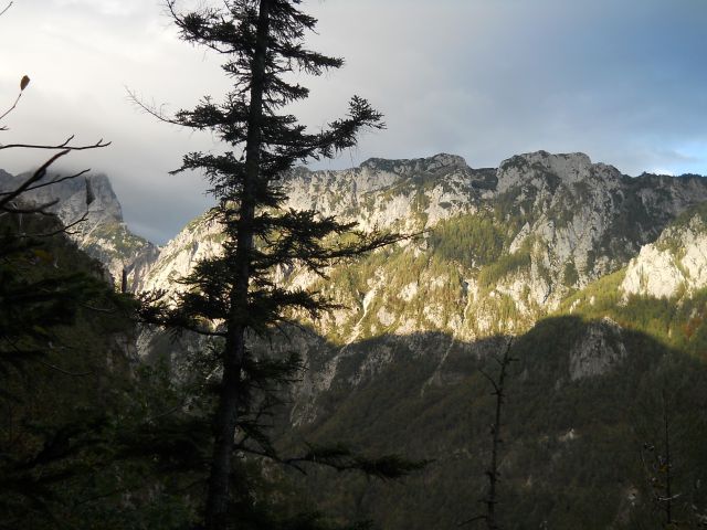 Razgled iz poti na Ojstrico (levo) in Krofičko (desno)