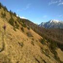 Nadaljnja pot v smeri Planinske koče Iskra ter razgled na Kalški greben