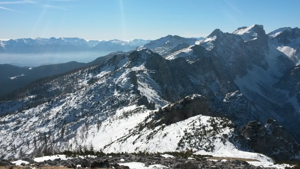 Razgled z vrha na Bohinjske gore, Lipanski vrh, Viševnik in Draška vrhova
