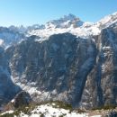 Razgled z vrha na Veliki Draški vrh, Vernar, Triglav in Rjavino