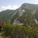 Pot na Bašeljski vrh in razgled nazaj na Mali Grintovec