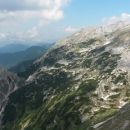 Razgled z vrha na Ablanco, Studorski preval, Tosc in Veliki Draški vrh