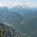 Razgled z vrha na Kanin, Jerebico, Viš z Montaževo skupino in Rabeljske špice