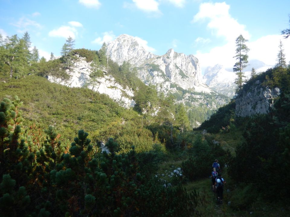 Pot proti Velemu polju ter razgled na Mišelj vrh (levo) in Koštrunovec (desno)