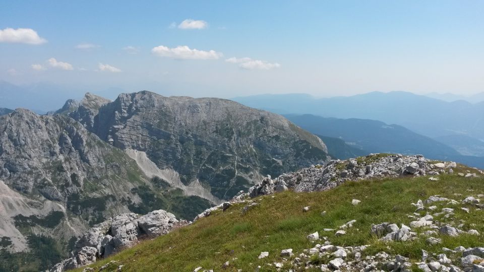 Razgled z vrha na Verrnar, Draška vrhova in Tosc