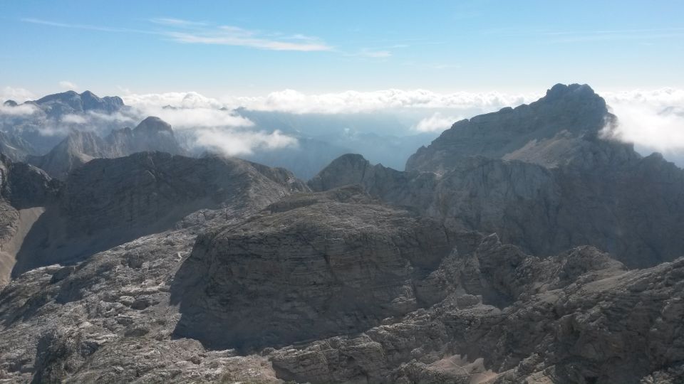 Razgled iz vrha na Kanjavec, Križ, Gubno in Razor (od leve proti desni)