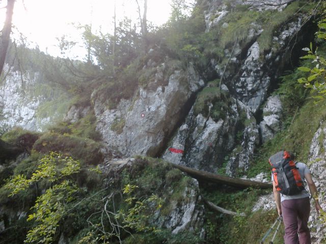 Pot nad Martuljškimi slapovi proti Bivaku Za Akom
